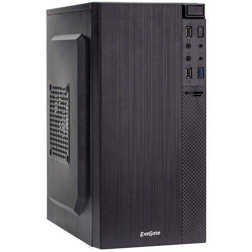 Корпус Minitower ExeGate BAA-104U Black, mATX, <без БП>, 2*USB+1*USB3.0, Audio