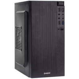 Корпус Minitower ExeGate BAA-104U Black, mATX, <без БП>, 2*USB+1*USB3.0, Audio