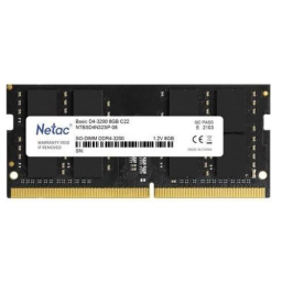 Память DDR4 8Gb 3200MHz Netac NTBSD4N32SP-08 Basic RTL PC4-25600 CL22 SO-DIMM 260-pin 1.2В