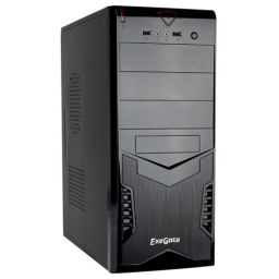 Корпус Miditower ExeGate CP-601 Black, ATX, <без БП>, 2*USB, Audio