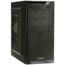 Корпус Minitower ExeGate QA-412U Black, mATX, <XP500, Black, 120mm>, 2*USB+2*USB3.0, Audio