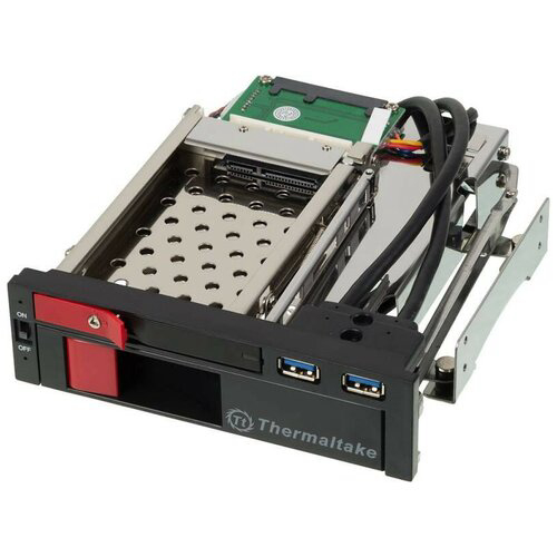 Сменный бокс для HDD Thermaltake Max5 Duo ST0026Z SATA III пластик/сталь черный 2.5" 3.5"