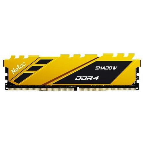 Модуль памяти DDR4 Netac Shadow 8GB 3200MHz CL16 1.35V / NTSDD4P32SP-08Y / Yellow / with radiator