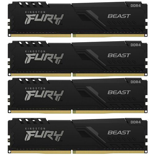 Оперативная память Kingston FURY Beast Black (KF426C16BBK4/128) 128 ГБ/DDR4, 32 ГБx4 шт, 2666 МГц