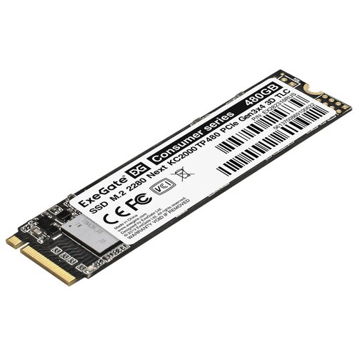 Твердотельный накопитель SSD M.2 2280 480Gb ExeGate Next KC2000TP480 [EX282316RUS] TLC 3D NAND (R1500/W1100MB/s)