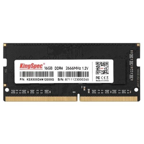 Память DDR4 16Gb 2666MHz Kingspec KS2666D4N12016G RTL PC4-21300 SO-DIMM 260-pin 1.35В