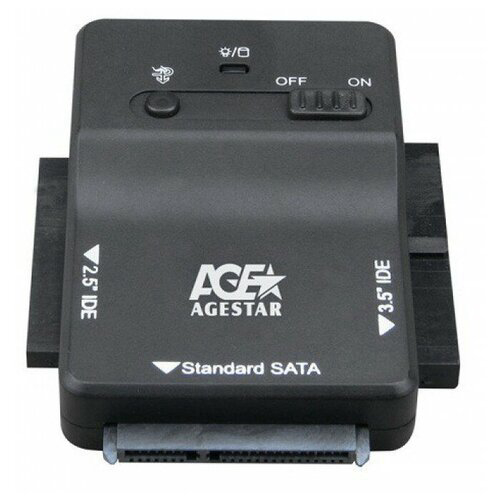 Адаптер-переходник для HDD AgeStar 3FBCP1 IDE SATA IDE пластик черный 2.5" 3.5"