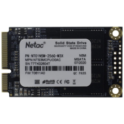 SSD mSATA Netac 256Gb N5M Series <NT01N5M-256G-M3X> Retail (SATA3, up to 540/490MBs, 3D NAND, 140TBW)