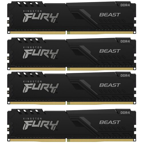 Оперативная память 32Gb DDR4 3200MHz Kingston Fury Beast (KF432C16BBK4/32) (4x8Gb KIT)