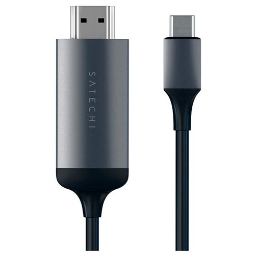 Кабель Satechi USB Type-C to HDMI 4K. Поддержка разрешения 4K. Длина 1,8 м. Цвет серебряный.