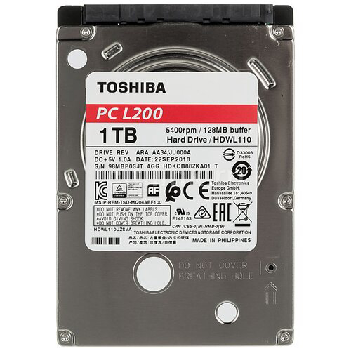 Жёсткий диск Toshiba L200 HDWL110UZSVA SATA-III 1Tb 128Mb 2.5" 5400 об/мин OEM