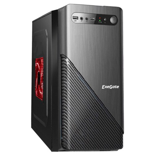 Корпус Minitower ExeGate BAA-103 Black, mATX, <AAA350, 80mm>, 2*USB, Audio