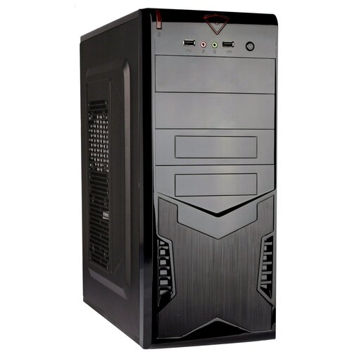 Корпус Miditower ExeGate CP-604 Black, ATX, <CP450W, 80mm>, 2*USB, Audio