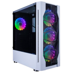 Корпус 1STPLAYER DK D4 WHITE / ATX, tempered glass, metal mesh / 4x 120mm LED fans inc. / D4-WH-4G6