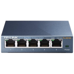 Коммутатор TP-Link 5-port Desktop Gigabit Switch, 5 10/100/1000M RJ45 ports, metal case TL-SG105