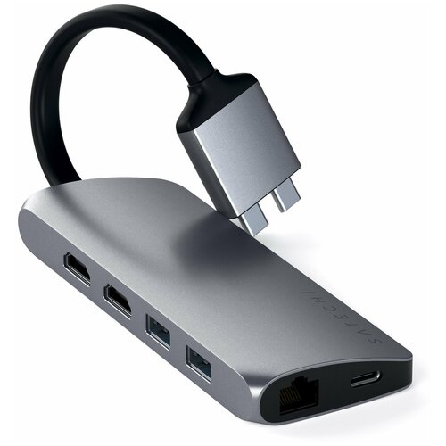 USB-хаб Satechi Type-C Dual Multimedia Adapter Цвет серебряный.