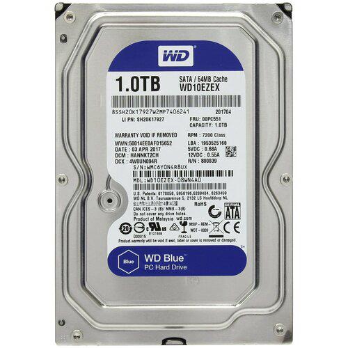 Жесткий диск Western Digital WD Blue 1 TB WD10EZEX