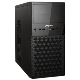 Корпус Minitower ExeGate QA-413U Black, mATX, <XP450, Black, 120mm>, 3*USB+1*USB3.0, Audio