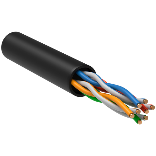 Кабель ITK LC3-C5E04-139 кат.5е U/UTP не экранированный 4X2X24AWG LDPE внешний 305м черный