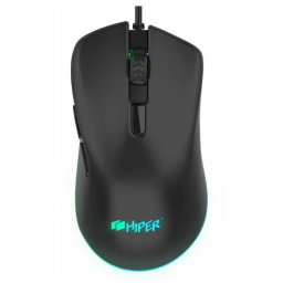 HIPER GMUS-4000COBRA чёрная Игровая мышь (USB, 6 кнопок, 5000 dpi, Sunplus A6651B, RGB подсветка)