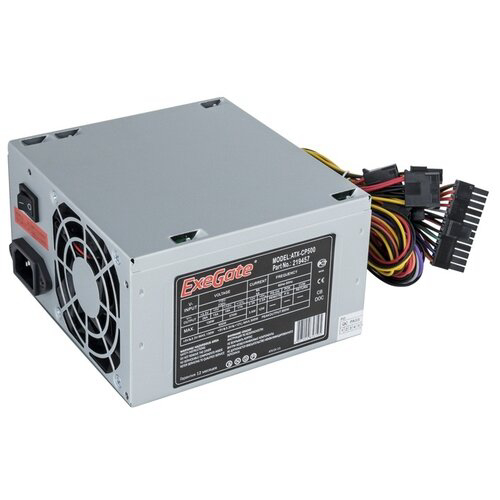 Блок питания 500W ExeGate CP500, ATX, SC, 8cm fan, 24p+4p, 3*SATA, 2*IDE, FDD