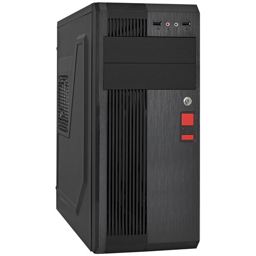 Корпус Miditower ExeGate UN-605B Black, ATX, <UN350, 120mm>, 2*USB, Audio, блокировка