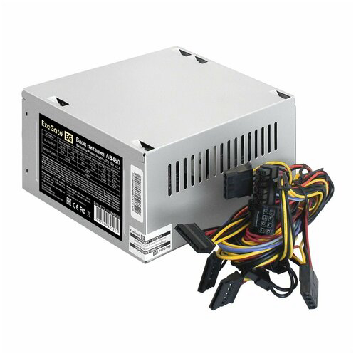 Блок питания 450W ExeGate AB450, ATX, 8cm fan, 24p+4p, 3*SATA, 2*IDE, FDD