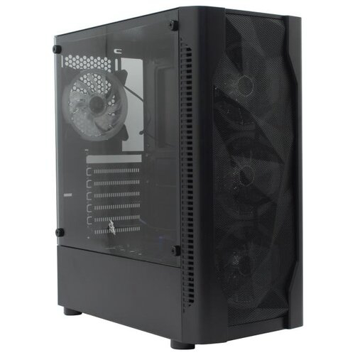 Корпус 1STPLAYER D4-BK-4G6 DK D4 BLACK / ATX, tempered glass, metal mesh / 4x 120mm LED fans inc. / D4-BK-4G6