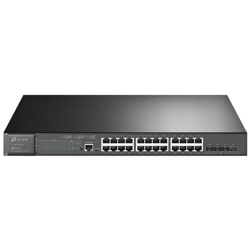 Коммутатор управляемый TP-LINK TL-SG3428XMP 24-port Gigabit Managed PoE switch with 4 10G SFP+ ports, support 802.3af/at PoE, 1 console port, 19-inch rack mount, support L2/L2+ features.