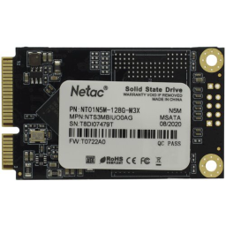 SSD mSATA Netac 128Gb N5M Series <NT01N5M-128G-M3X> Retail (SATA3, up to 510/440MBs, 3D NAND, 70TBW)