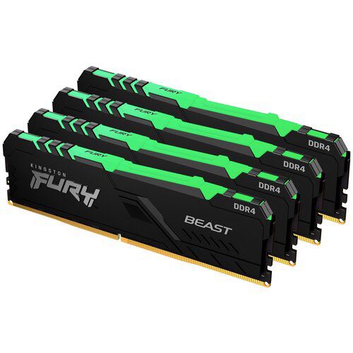 Оперативная память 32Gb DDR4 2666MHz Kingston Fury Beast RGB (KF426C16BBAK4/32) (4x8Gb KIT)