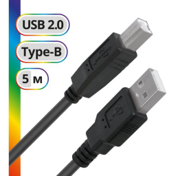 USB кабель Defender USB04-17 USB2.0 AM-BM, 5.0м (83765)