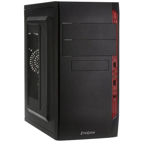 Корпус Minitower ExeGate QA-410 Black, mATX, <без БП> 2*USB, Audio