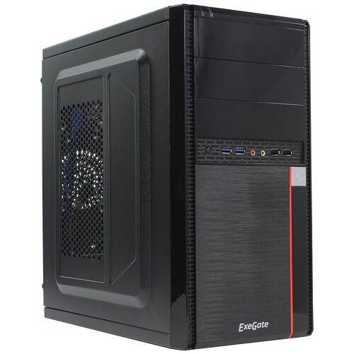 Корпус Minitower ExeGate MA-371X Black, mATX <UN400, 120mm> 2*USB+2*USB3.0, Audio