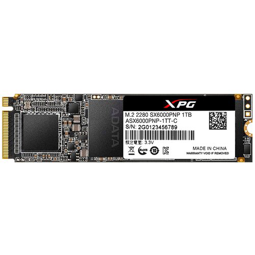 Твердотельный накопитель ADATA SSD SX6000Pro, 1024GB, M.2(22x80mm), NVMe, PCIe 3.0 x4