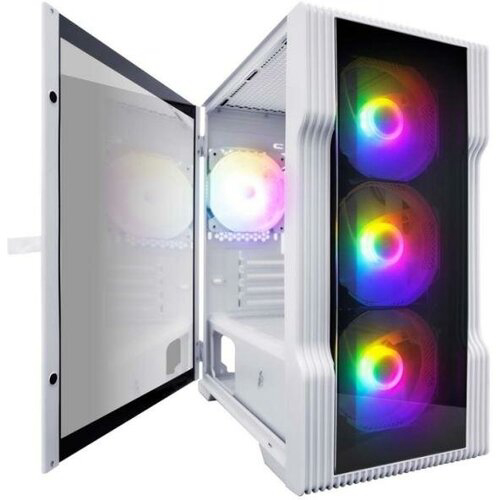 Корпус 1STPLAYER TRILOBITE T3-G White / mATX, TG / 4x 120mm LED fans inc. / T3-G-WH-4F1-W