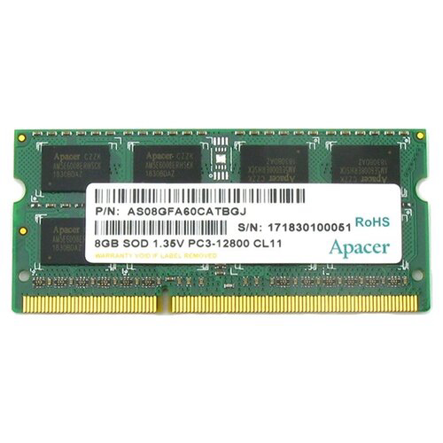 Оперативная память 8Gb DDR-III 1600MHz Apacer SO-DIMM 1.35v (AS08GFA60CATBGJ)