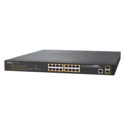 коммутатор PLANET IPv6/IPv4, 16-Port Managed 802.3at POE+ Gigabit Switch + 2-Port 100/1000X SFP