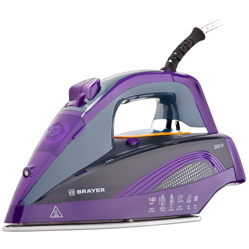 Утюг BRAYER BR4001, 2600 Вт фиолетолвый/серый