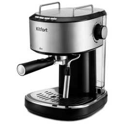 Кофеварка рожковая Kitfort KT-754 850Вт черный/нержавеющая сталь