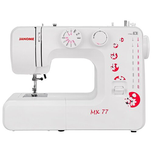 Швейная машина Janome MX 77, белый/розовый рисунок