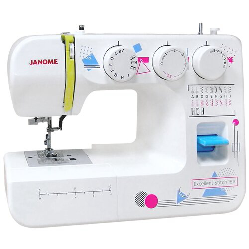 Швейная машина Janome Excellent Stitch 18A [электромеханическая, челнок - горизонтальный, швейных операций - 19, петля - полуавтомат]