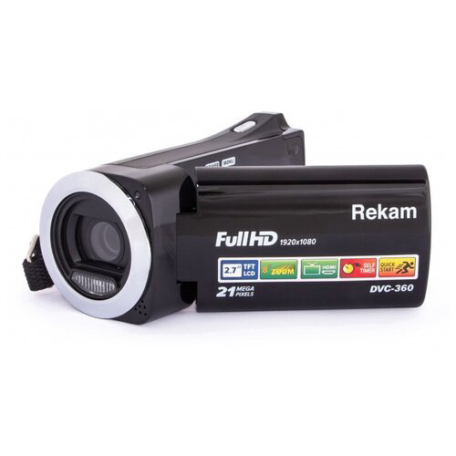 Видеокамера Rekam DVC-360 черный IS el 2.7" 1080p SDHC Flash/Flash