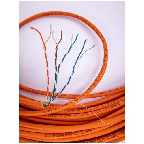 Кабель ITK LC1-C5E04-127 кат.5е U/UTP не экранированный 2X2X24AWG LSZH внутренний 305м оранжевый