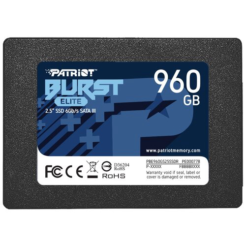 SSD жесткий диск SATA2.5" 960GB BURST ELITE PBE960GS25SSDR PATRIOT