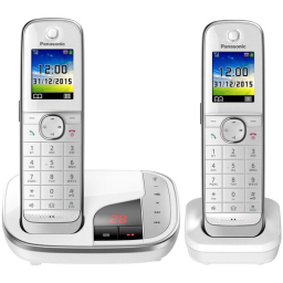 Беспроводной телефон  DECT Panasonic/ цветной, АОН, черный, автоответчик, две трубки