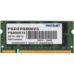 Оперативная память SO-DIMM 2 Гб DDR2 800 МГц Patriot (PSD22G8002S) PC-6400