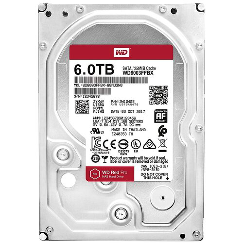 Жесткий диск SATA 6TB 6GB/S 256MB RED PRO WD6003FFBX WDC