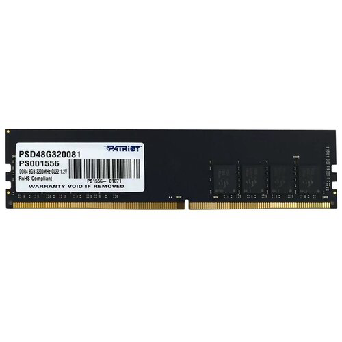 Модуль памяти PATRIOT Signature Line DDR4 Module capacity 8Гб 3200 МГц Множитель частоты шины 22 1.2