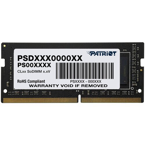 Оперативная память 16Gb DDR4 3200MHz Patriot Signature SO-DIMM (PSD416G320081S)